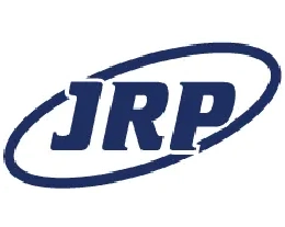 A blue and white logo of the jrp group.