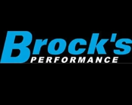 A black and blue logo for brock 's performance.
