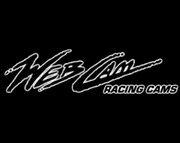 A black and white logo of web cam racing cars.