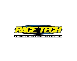 A yellow and black logo of race tech